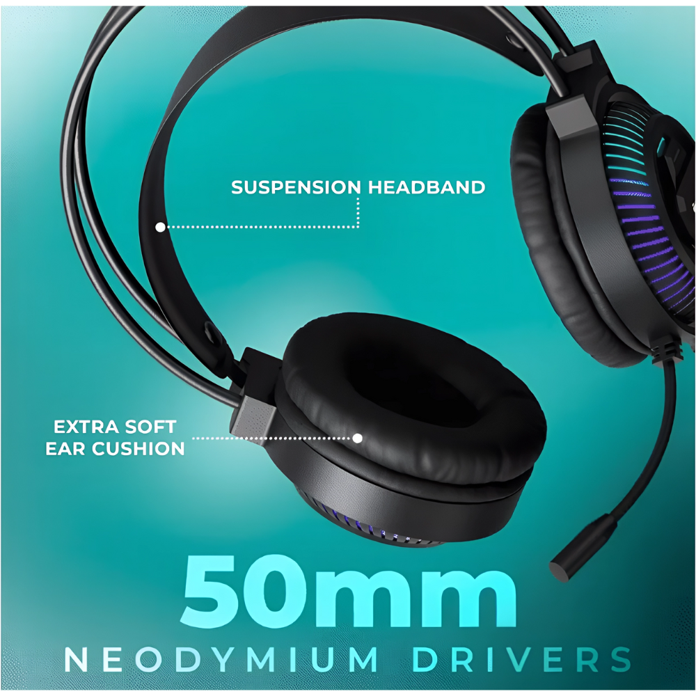 سماعة رأس للألعاب جِيدِل JEDEL GH-558 – صوت محيطي 5.1 – اتصال USB – إضاءة RGB (2)