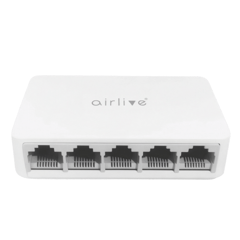 سويتش شبكات AirLive ‎10/100/1000‎ ميجابت – ‎5‎ منافذ جيجابت إيثرنت – أداء عالي السرعة – Live-5GT