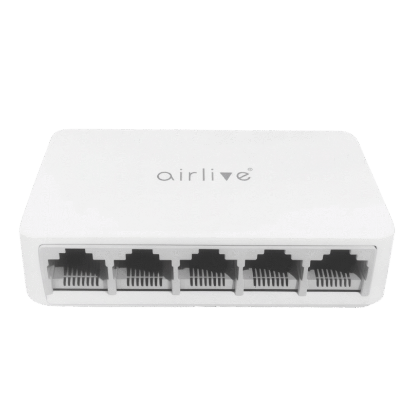 سويتش شبكات AirLive 10/100/1000 ميجابت – 5 منافذ جيجابت إيثرنت – أداء عالي السرعة – Live-5GT