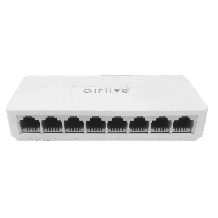 سويتش شبكات AirLive ‎10/100/1000‎ ميجابت – ‎8‎ منافذ جيجابت إيثرنت – أداء فائق السرعة – Live-8GT