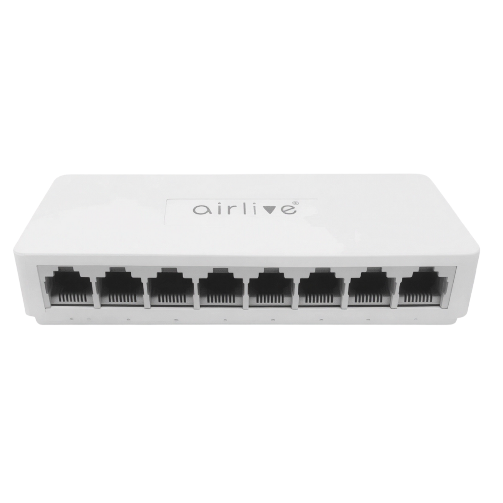 سويتش شبكات AirLive _101001000_ ميجابت – _8_ منافذ جيجابت إيثرنت – أداء فائق السرعة – Live-8GT سويتش شبكات AirLive 10/100/1000 ميجابت – 8 منافذ جيجابت إيثرنت – أداء فائق السرعة – Live-8GT