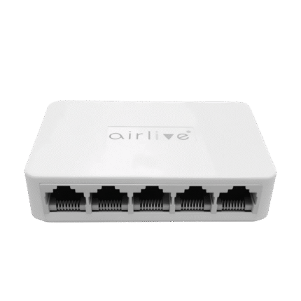 سويتش شبكات AirLive بسرعة 10/100 ميجابت – 5 منافذ إيثرنت – أداء مستقر وسهل الاستخدام – Live-5E