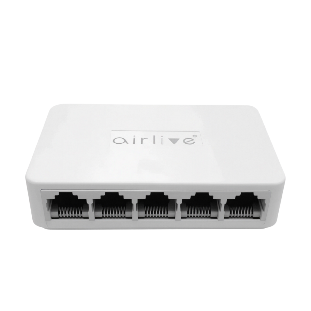سويتش شبكات AirLive بسرعة _10100_ ميجابت – _5_ منافذ إيثرنت – أداء مستقر وسهل الاستخدام – Live-5E سويتش شبكات AirLive بسرعة 10/100 ميجابت – 5 منافذ إيثرنت – أداء مستقر وسهل الاستخدام – Live-5E