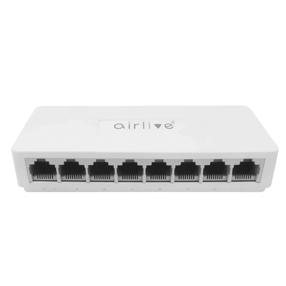 سويتش شبكات AirLive بسرعة _10100_ ميجابت – _8_ منافذ إيثرنت – أداء موثوق وسهل التركيب – Live-8E سويتش شبكات AirLive بسرعة 10/100 ميجابت – 8 منافذ إيثرنت – أداء موثوق وسهل التركيب – Live-8E