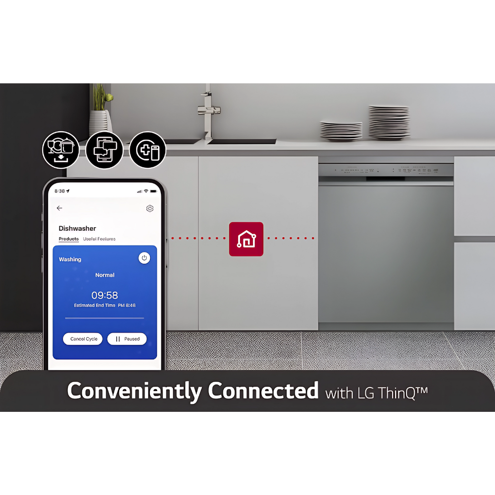 غسالة أطباق إل جي إنفرتر – سعة 14 فرد – ستانلس فضي – DFC532FPE (9)