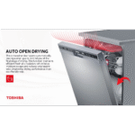 غسالة أطباق توشيبا – سعة ١٣ فرد – مزودة بفلتر مضاد للبكتيريا – ستانلس ستيل – DW-13F8AF(SS)-EG