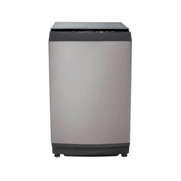 غسالة توشيبا فوق أوتوماتيك سعة ١٥ كجم بتقنية الانفرتر الذكية، تصميم أنيق رمادي، أداء قوي وتنظيف عميق، موفرة للطاقة والمياه، وضمان جودة توشيبا الموثوقة