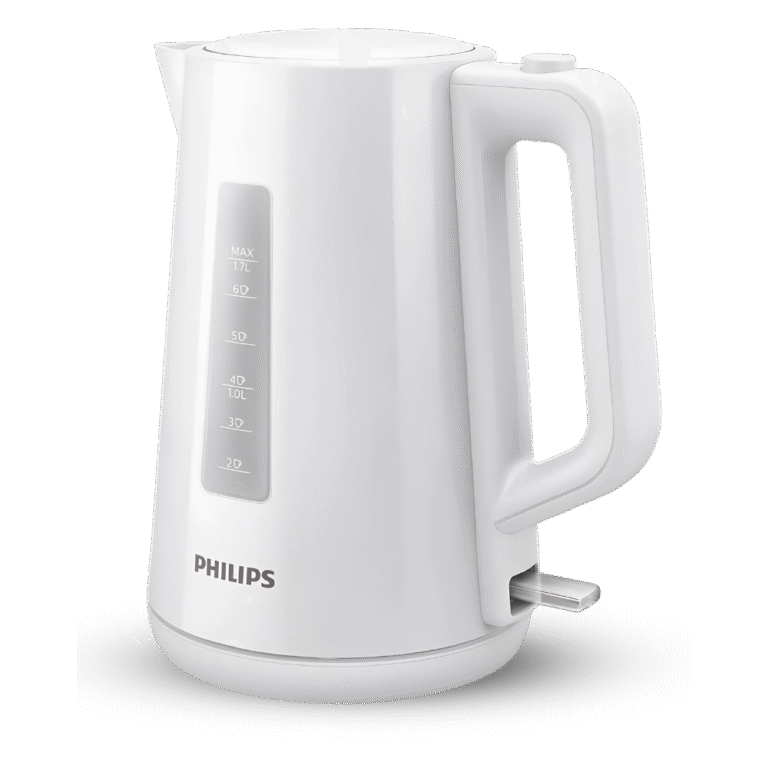 غلاية فيليبس بلاستيكية – سعة ١.٧ لتر – سلسلة 3000 –فيشة ثنائية – لون أبيض – (HD9318/00)