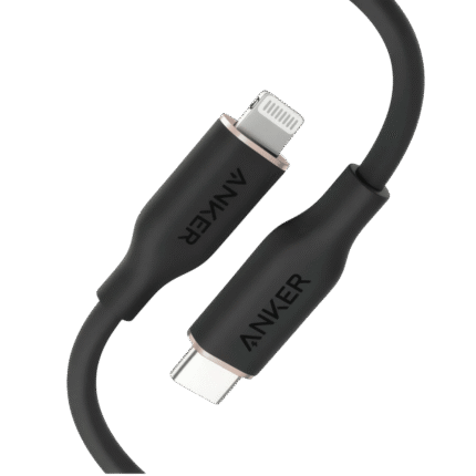 _كابل شحن Anker Powerline III Flow USB-C إلى Lightning بطول _0.9_ متر – أسود – متانة ومرونة فائقة (A8662P11)