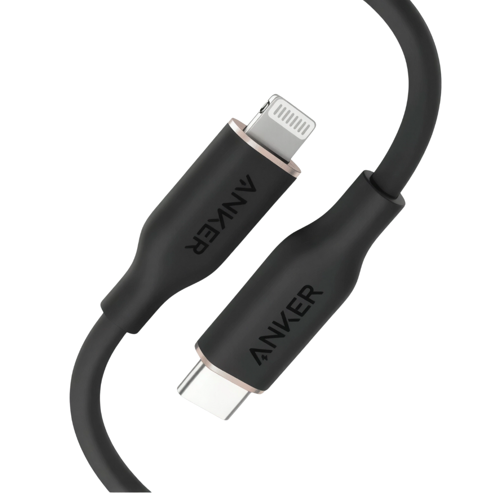 _كابل شحن Anker Powerline III Flow USB-C إلى Lightning بطول _0.9_ متر – أسود – متانة ومرونة فائقة (A8662P11) _كابل شحن Anker Powerline III Flow USB-C إلى Lightning بطول _0.9_ متر – أسود – متانة ومرونة فائقة (A8662P11)