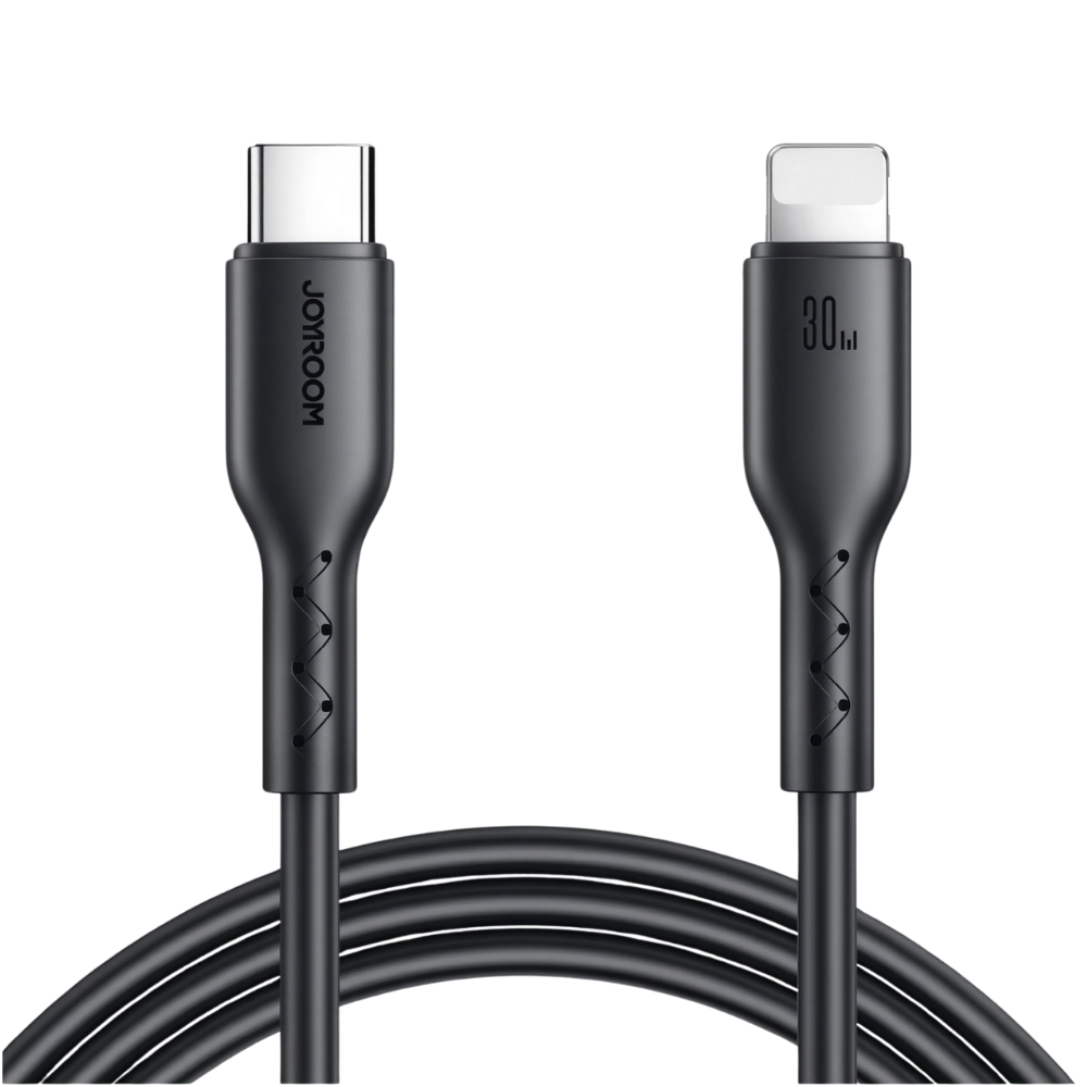 _كابل شحن جوي روم Type-C إلى Lightning – بطول ١ متر – أسود (SA26-CL3) _كابل شحن جوي روم Type-C إلى Lightning – بطول ١ متر – أسود (SA26-CL3)