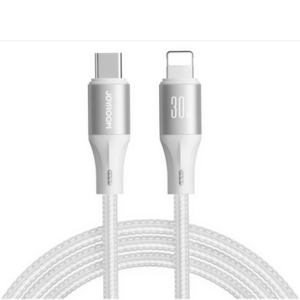 _كابل شحن جوي روم Type-C إلى Lightning – قدرة 30 واط، بطول 1.2 متر – أبيض (S-A14)