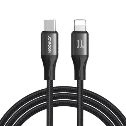 كابل شحن سريع جوي روم لايت سبيد Type-C إلى Lightning – ٣٠ واط 1.2 متر – أسود (S-A25)