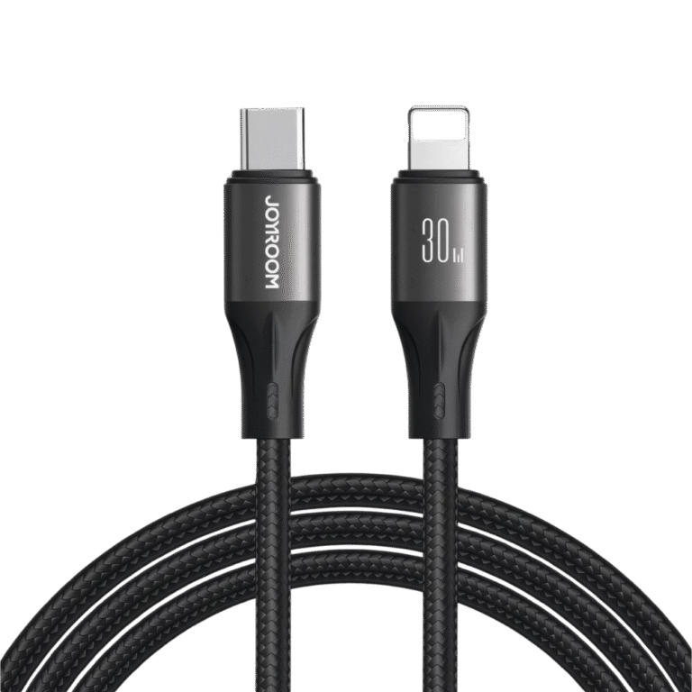 كابل شحن سريع جوي روم لايت سبيد Type-C إلى Lightning – ٣٠ واط 1.2 متر – أسود (S-A25)