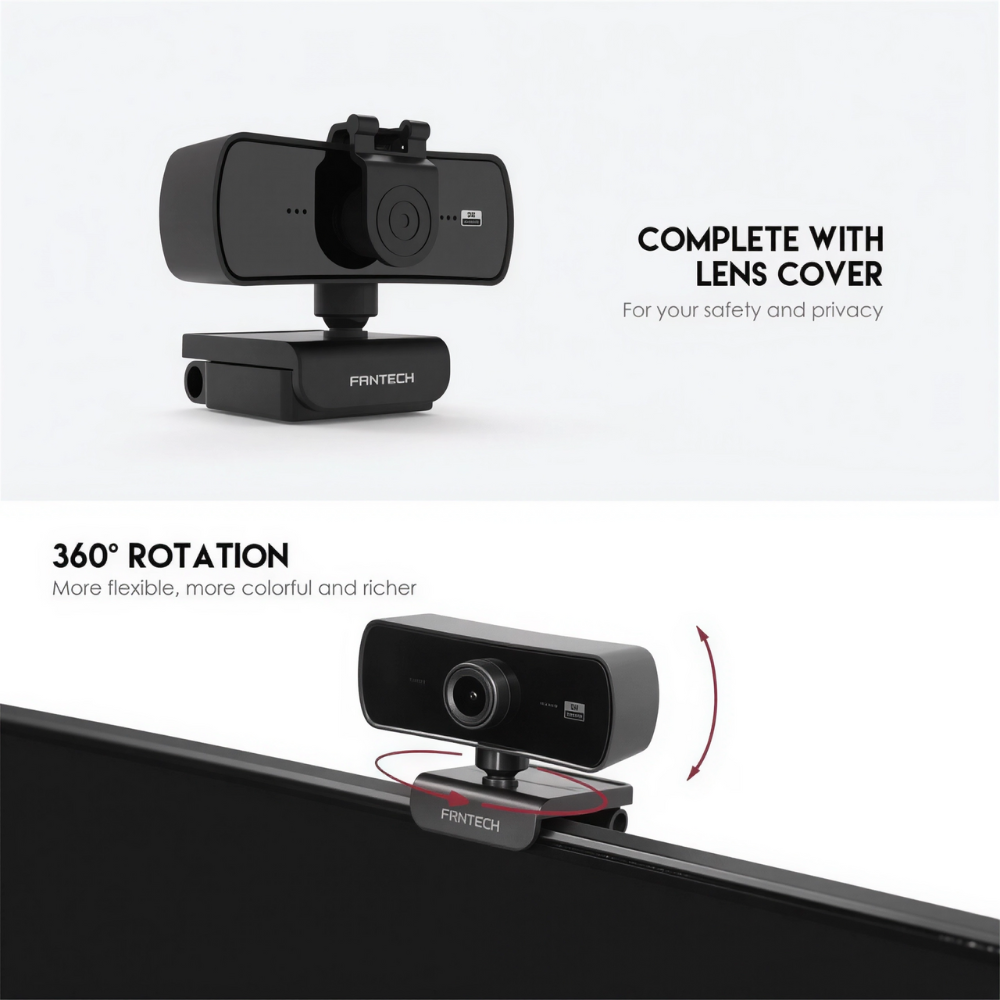 كاميرا ويب Fantech رباعية الوضوح 2K مع ميكروفون مدمج – تصوير احترافي للبث والاجتماعات – C30 Luminous (1) كاميرا ويب Fantech رباعية الوضوح 2K مع ميكروفون مدمج – تصوير احترافي للبث والاجتماعات – C30 Luminous