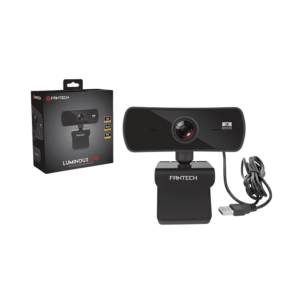 كاميرا ويب Fantech رباعية الوضوح 2K مع ميكروفون مدمج – تصوير احترافي للبث والاجتماعات – C30 Luminous كاميرا ويب Fantech رباعية الوضوح 2K مع ميكروفون مدمج – تصوير احترافي للبث والاجتماعات – C30 Luminous