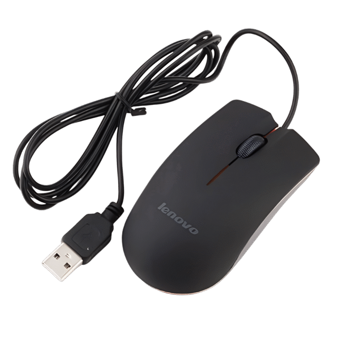 ماوس لينوفو بصري سلكي بمنفذ USB – تصميم مريح صغير الحجم – دقة عالية (M20 ) (1)