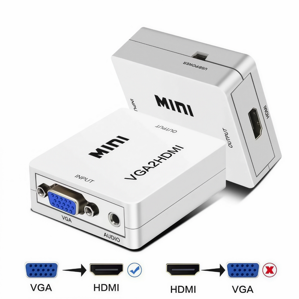 محول VGA إلى HDMI تحويل من VGA إلى HDMI بدقة عالية (1) محول VGA إلى HDMI تحويل من VGA إلى HDMI بدقة عالية (1)