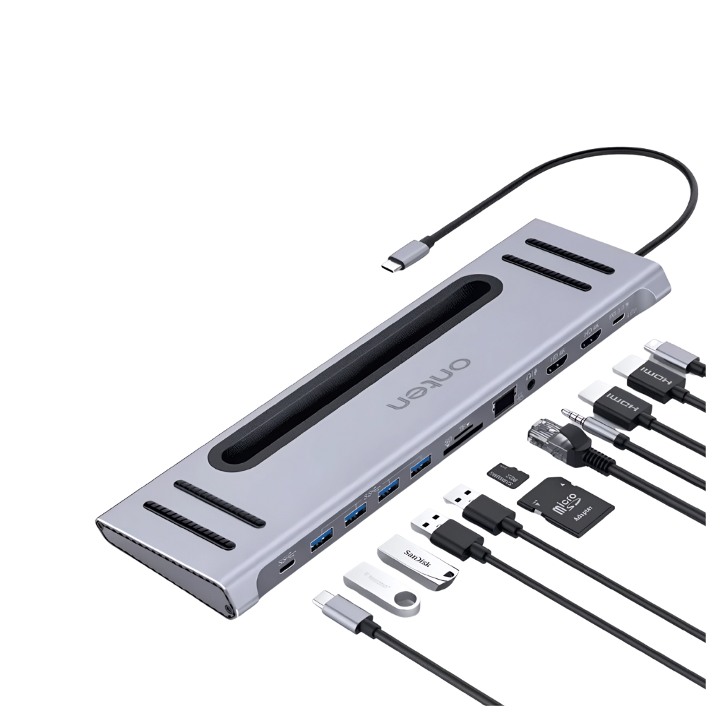 _موزع Onten Hub 5×1 من النوع C إلى HDMI مزدوج 4K + منفذي USB 2.0 + PD شحن سريع (OTN-UC126) _موزع Onten Hub 5×1 من النوع C إلى HDMI مزدوج 4K + منفذي USB 2.0 + PD شحن سريع (OTN-UC126)