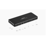 موزع Onten Hub 9×1 من النوع C – بمنفذي USB 3.0 + HDMI + VGA + Ethernet + صوت + Type-C PD – اسود OTN-9188S (2)