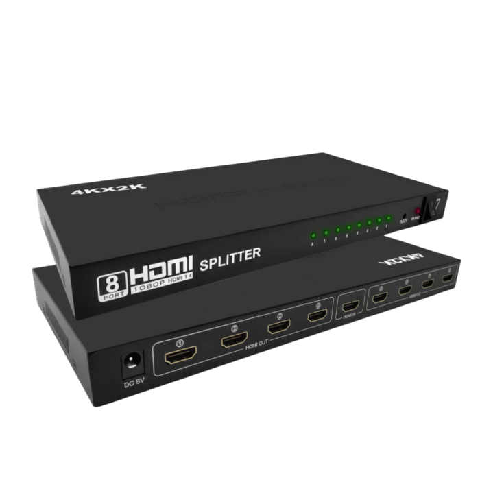 _موزع لافا HDMI بـ ٨ منافذ مع محول طاقة مقسم HDMI احترافي
