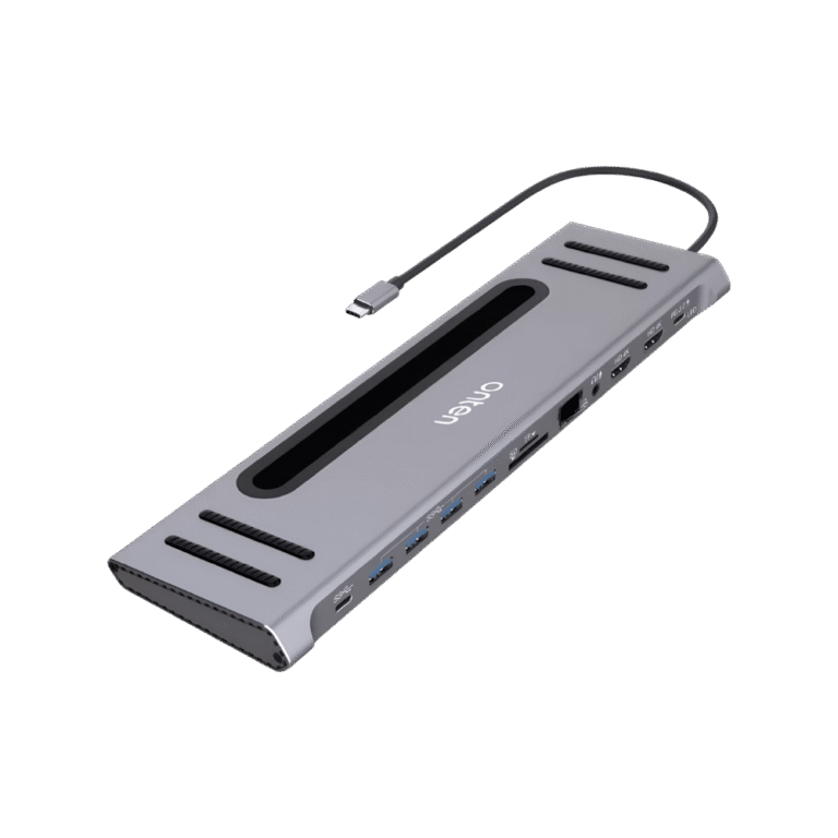 _موزع ونتن Hub 12×1 من النوع C – HDMI 4K×2 + منافذ USB 3.0×4 + PD + SDTF + LAN وصوت OTN-9199