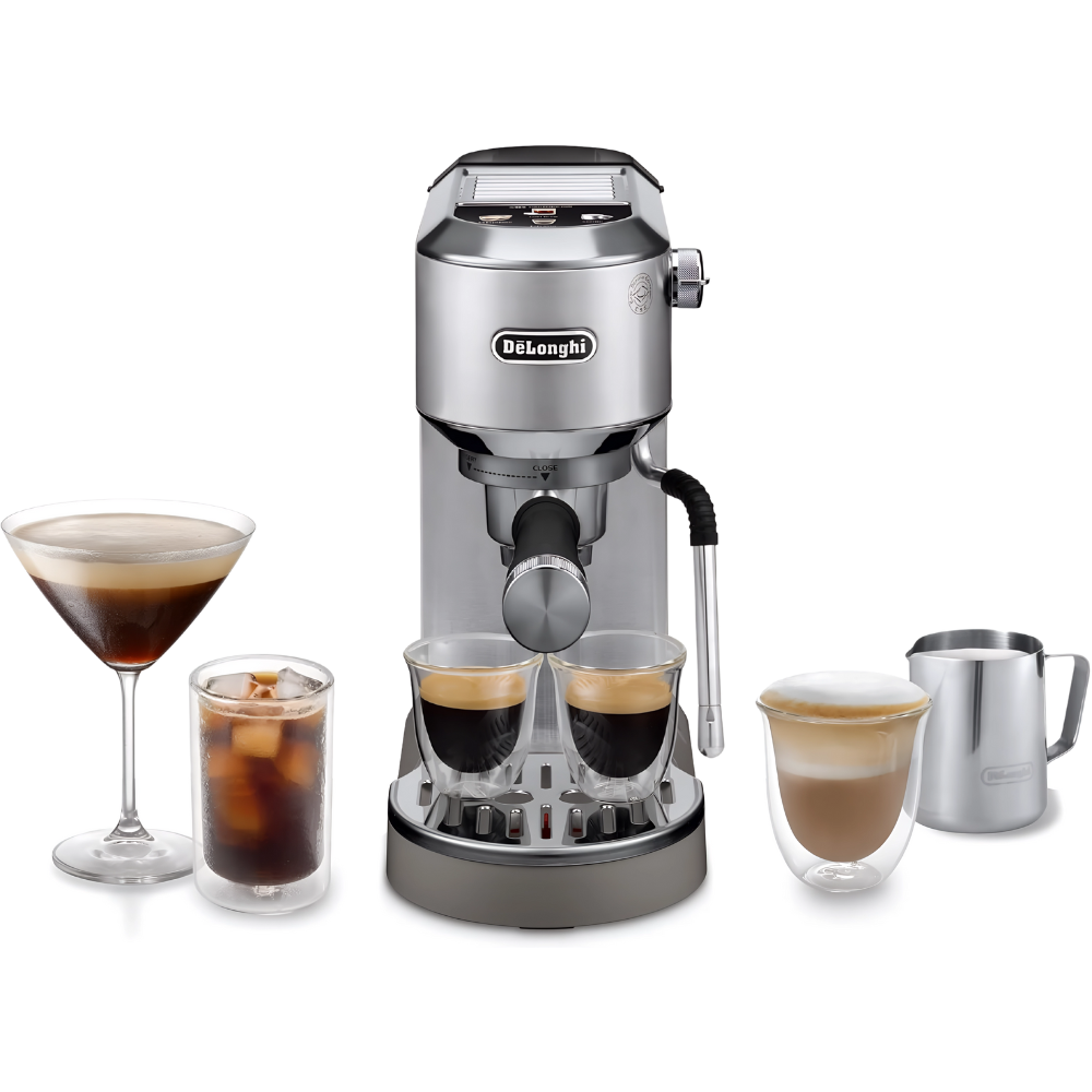 ديلونجي ماكينة قهوة باريستا ديو ديديكا – اسبريسو بمضخة ومشروب بارد، يدوية مع بخار لاتيه -استانلس– EC890 ديلونجي-ماكينة-قهوة-باريستا-ديو-ديديكا-–-اسبريسو-بمضخة-ومشروب-بارد،-يدوية-مع-بخار-لاتيه-استانلس–-EC890