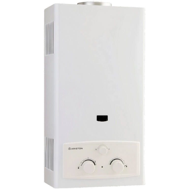 سخان مياه غاز أريستون 10 لتر – أبيض – تحكم ثابت في الحرارة وكفاءة عالية