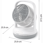 مروحة طاولة فيليبس سلسلة 2000 – هادئة جدًا 23 ديسيبل – دوران هواء 180 درجة – 3 سرعات – CX2050 أبيض