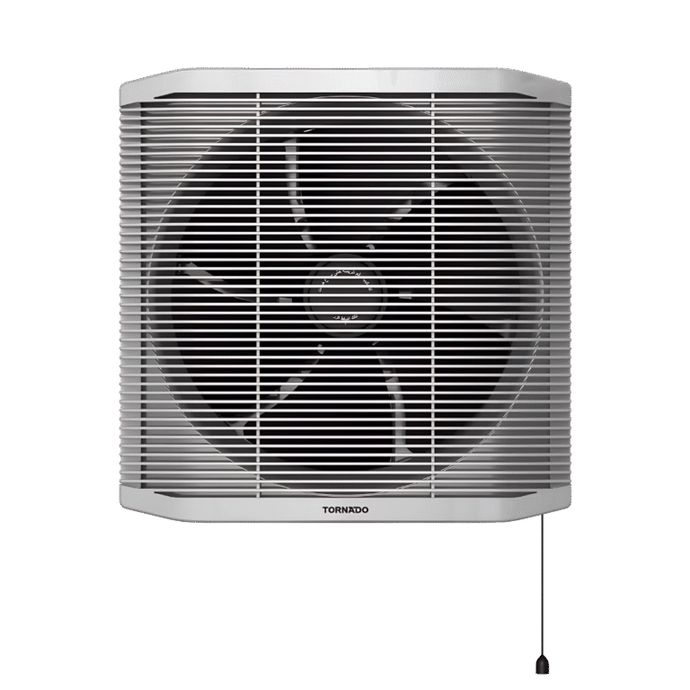 شفاط حمام تورنيدو 25 سم بشبكة حماية وخصوصية – أسود × رمادي – TVS-25BG