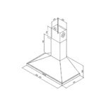 شفاط مدخنة مطبخ توربولاين 90 سم – موديل BCH-90 – شفط قوي وتصميم أنيق