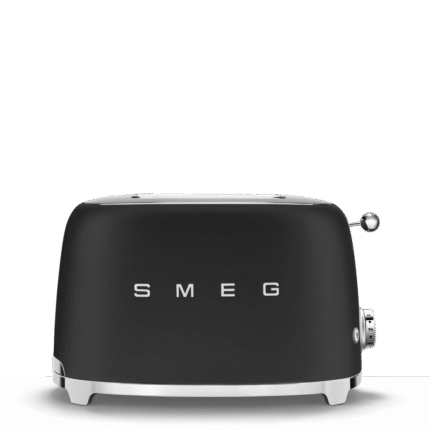 محمصة خبز سميغ TSF01BLMEU شريحتان بقوة 950 وات ولون أسود أنيق، تصميم ريترو خمسينيات، تحميص متساوٍ، تحكم سهل، مثالية للإفطار اليومي