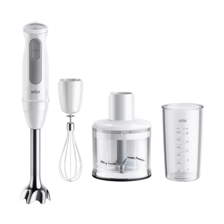 خلاط يدوي براون مالتي كويك 5، 1000 واط، 21 سرعة + توربو، أبيض – MQ 50236 M