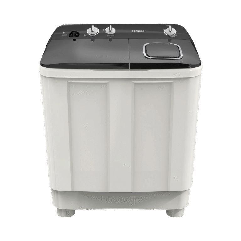 غسالة ملابس تورنيدو نصف أوتوماتيك 7 كجم – أبيض × أسود – TMH-HS07C(WK)