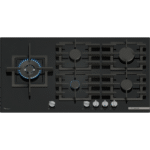 مسطح بلت إن بوش Series 6 غاز 5 شعلة 90 سم زجاج أسود – PPM9A6I40