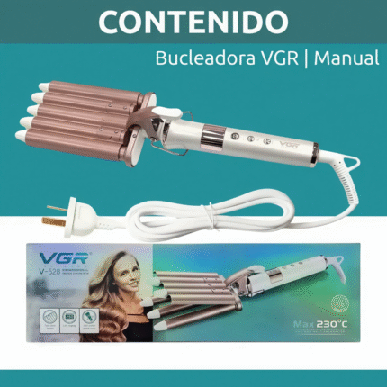 مكواة تجعيد الشعر السيراميكية VGR V-528 بخمس موجات وحرارة 230° مئوية