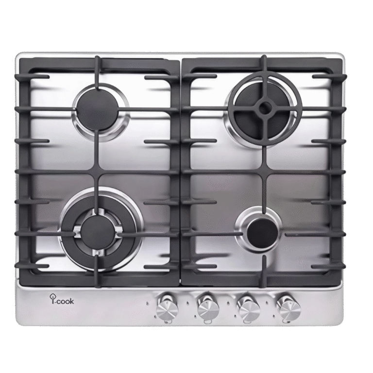 موقد غاز بلت إن i-Cook 60 سم 4 شعلات ستانلس ستيل بإشعال إلكتروني – BIC1008