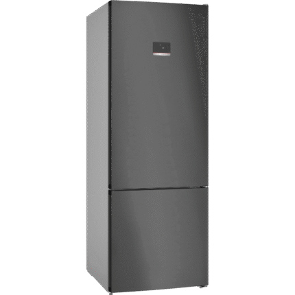 ثلاجة بوش Serie 4 قائمة بذاتها بفريزر سفلي Total No Frost مقاس 193×70 سم إينوكس أسود مقاوم لبصمات الأصابع – موديل KGN56CX30U