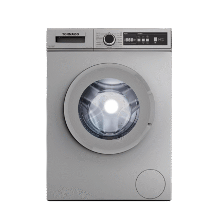 غسالة ملابس تورنيدو فول أوتوماتيك تحميل أمامي 6 كجم لون سيلفر – موديل TWV-FN68SLOA