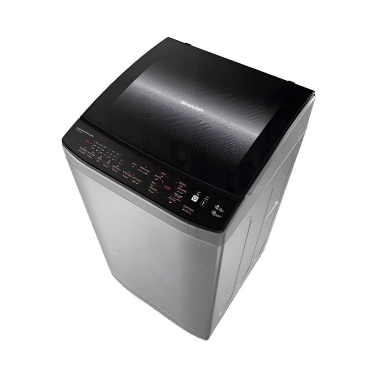 غسالة ملابس شارب فوق أوتوماتيك 9 كجم بطلمبة لون سيلفر – موديل ES-TN09GSLP