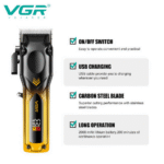 ماكينة قص الشعر الاحترافية VGR للجسم بألوان متدرجة مع شاشة LCD – عالية السرعة – موديل V-656